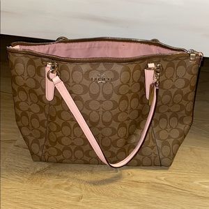 Brown and pink Coach Purse
